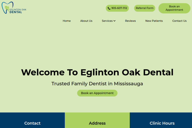 Eglinton Oak Dental website by KhatooTech