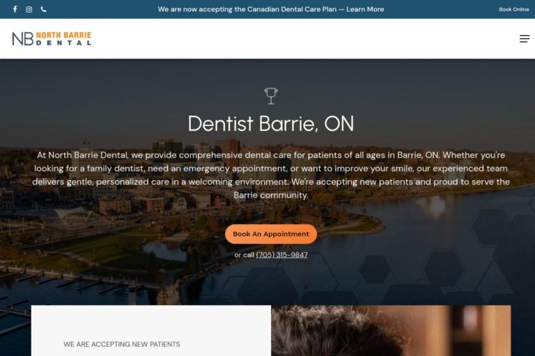 North Barrie Dental website by KhatooTech