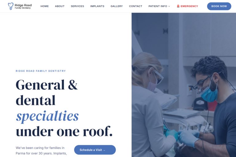 Ridge Road Family Dentistry website by KhatooTech